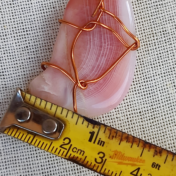 Wire Wrapped Rhodochrosite Pendant - Picture 3 of 4
